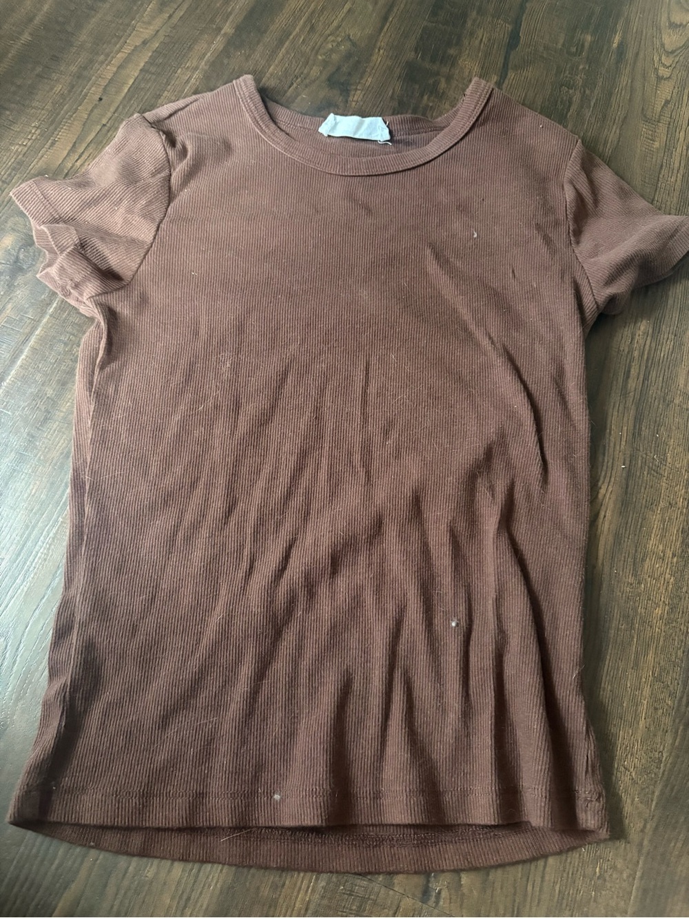 Women’s Short Sleeve Ribbed Tee - Brown